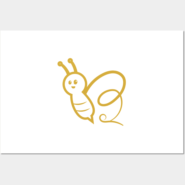 B initials in bee shape logo and vector icon Wall Art by asepsarifudin09